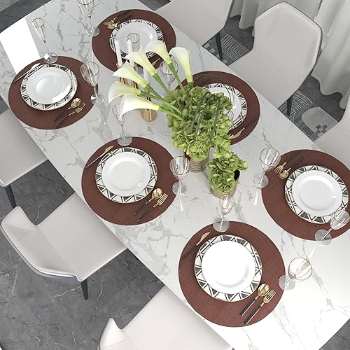 Miniatura 102 de Juego de 4 manteles individuales de lino suave hechos a mano resistentes al calor, manteles individuales para mesa de comedor, manteles individuales