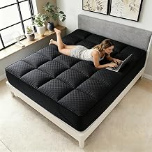 King Mattress Topper, Pillow Top Mattress Cover Quilted Fitted Mattress Protector Top Stretches Up 8-21" Deep Pocket Cooling