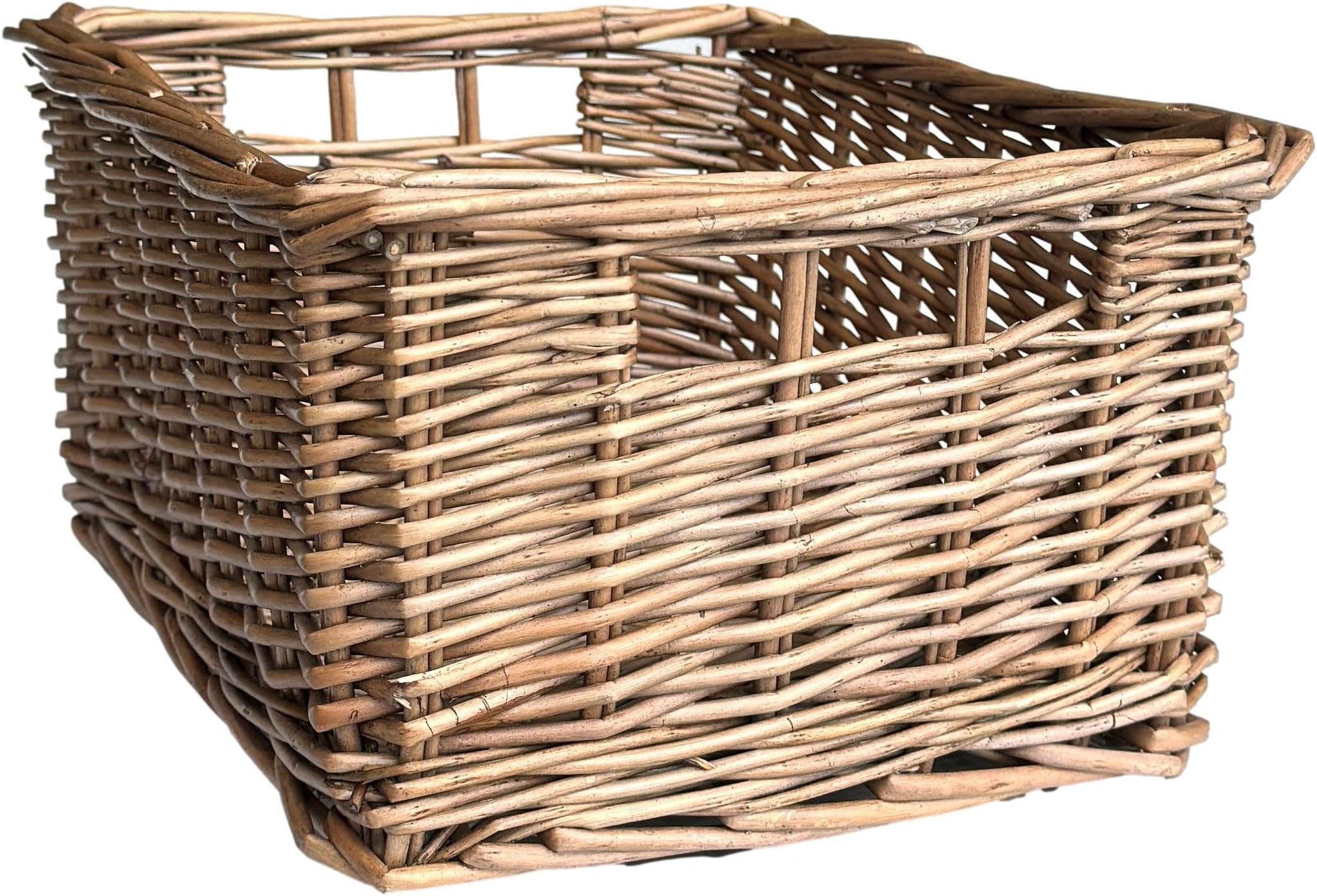 Arthur Cameron - Rectangular Wicker Storage Basket with Handles - 29 x 25 x 15 cm - Small Wicker Basket, Bathroom Storage Organiser, Bedroom Storage (Antique Wash)