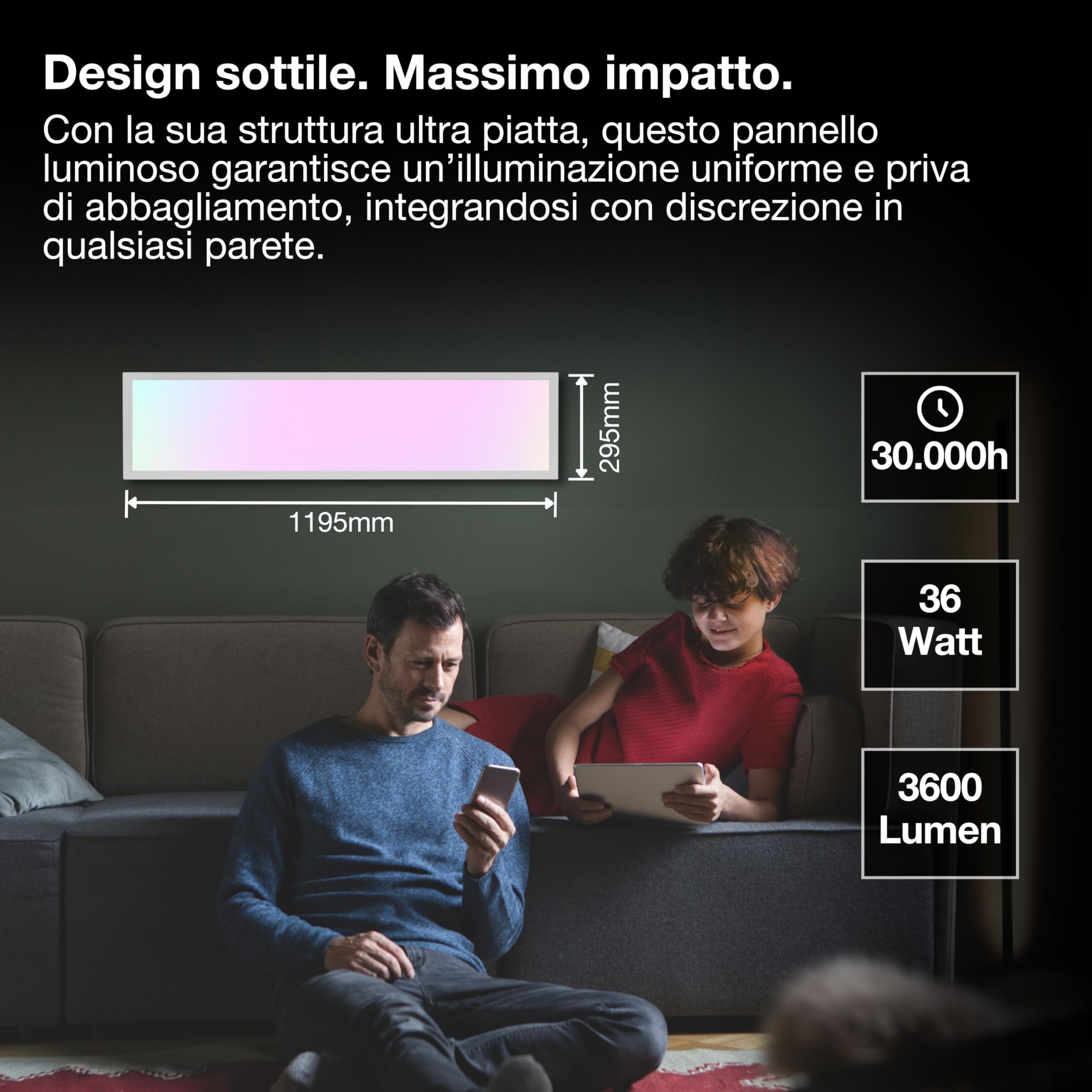 OSRAM SMART+ WIFI MAGIC pannello, bianco, 36W, 3600lm | Smart+ Wifi Planon Magic, Party Lighting Special and Mood Light, Bianco, dia, 30000 h, confezione da 1