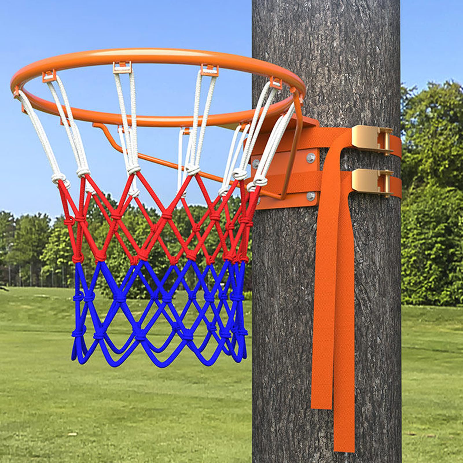 Canasta de baloncesto para montaje en pared y postes que soluciona la falta de espacio