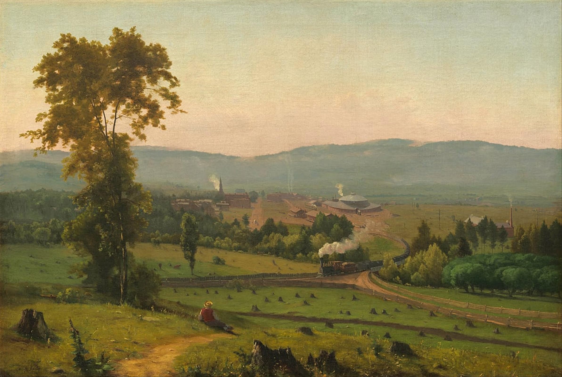 ARTXLXXBN Famous Print Painting Colorful Art Print the Lackawanna Valley by George Inness Canvas Art Decorations for Home Decor 60x90cm
