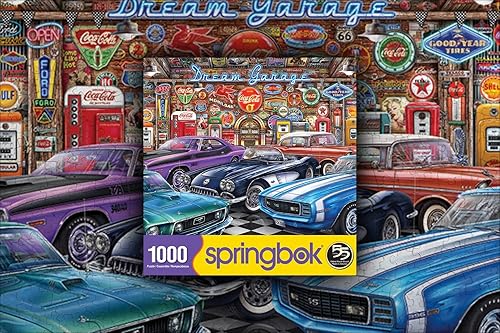 Miniatura 7 de Springbok - Dream Garage - Rompecabezas de 1000 piezas con muscle cars clásicos