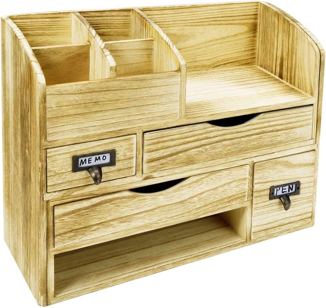 URFORESTIC Wood Expandable Desktop Bookshelf Counter Bookcase,Large Adjustable Desktop Storage Shelf Rack for Office Supplies : Office Products