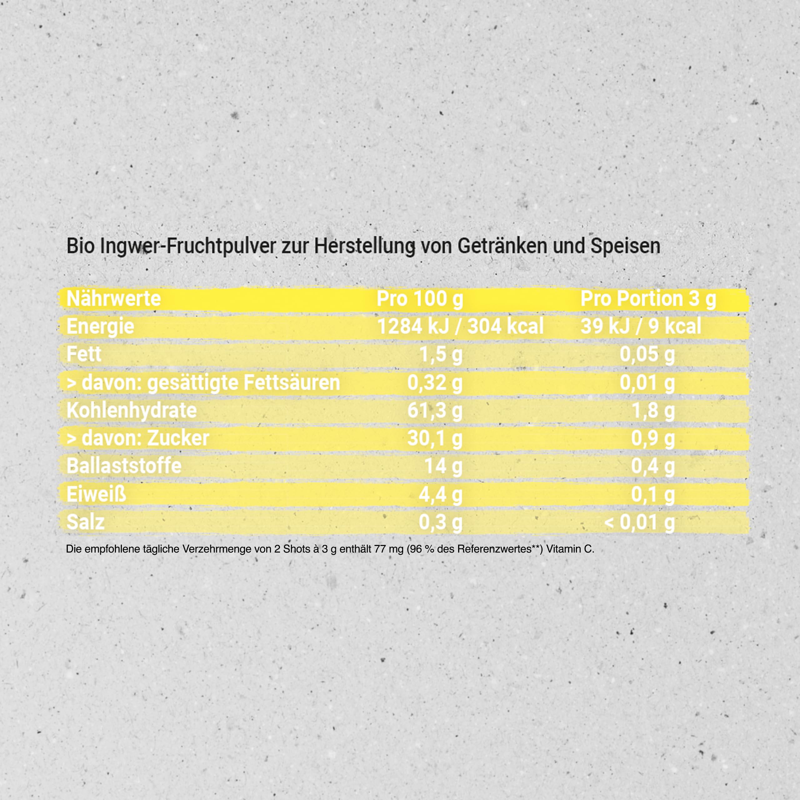 Hansegrün - Bio 3in1 Stoffwechsel³ Shots (50 Stk.) - Superfood-Pulver für Immungsystem¹ & Stoffwechsel³ - Ingwer, Ananas, Apfelessig & Zitronenschale - 100% echte Zutaten zur täglichen Zubereitung