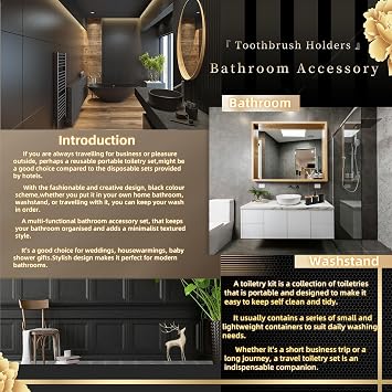 Plastic Black Bathroom Accessories Set,Toothbrush Holders For Bathroom,With Soap Dispenser,Bathroom Toothbrush Holder Set,Bathroom Soap Dispenser Set With Soap Dish,Desktop Tray,Bathroom Decor