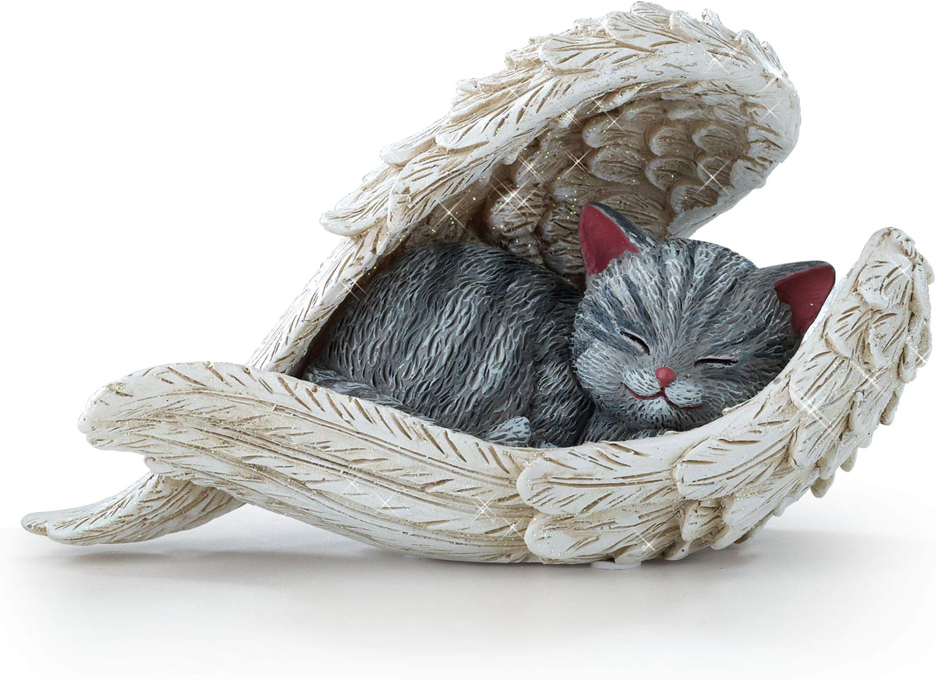 The Bradford Exchange Blake Jensen 'Cats Leave Paw Prints On Our Hearts' Figurine – Handcrafted Blake Jensen Kitten Figurine, Handpainted And Cradled In Glittery Hand-Etched Angel Wings.By