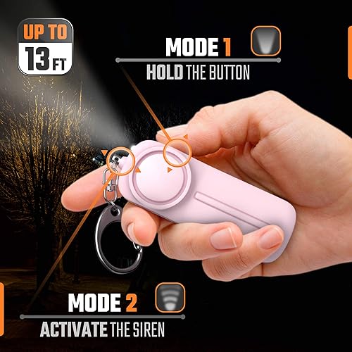 Miniatura 5 de WETEN - Llavero de alarma para defensa personal para mujeres, silbato de sirena de 130 dB, dispositivo de protección de seguridad personal con luz