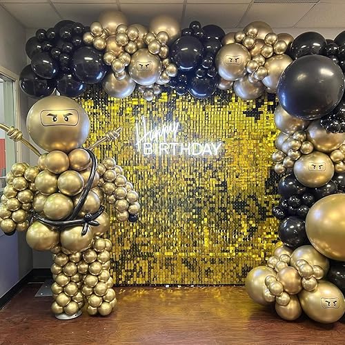 Miniatura 6 de Paneles de fondo de pared dorados con brillo de 24 piezas, telón de fondo de fiesta de bricolaje para cumpleaños, bodas, despedidas de soltero,