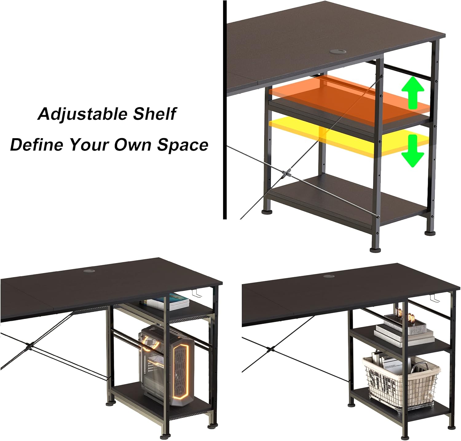 Buy Kingfun Tbfit L Shaped Computer Desk with Outlet and USB Charging
