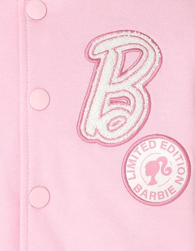 Miniatura 4 de Barbie Chaqueta bomber Varsity de felpa francesa para niñas pequeñas a grandes