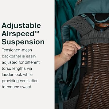 Osprey Renn 65L Women's Backpacking Backpack, Pediment Grey/Linen Tan