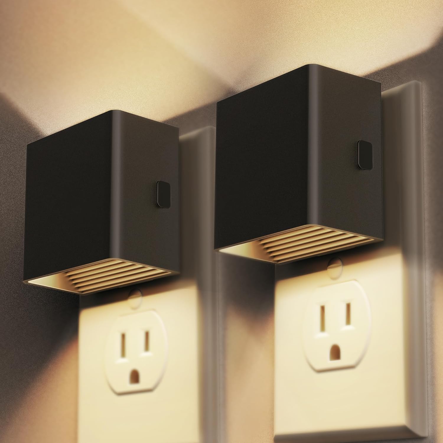 LED Night Lights Plug into Wall 2 Pack, Plug in Nightlight, 3