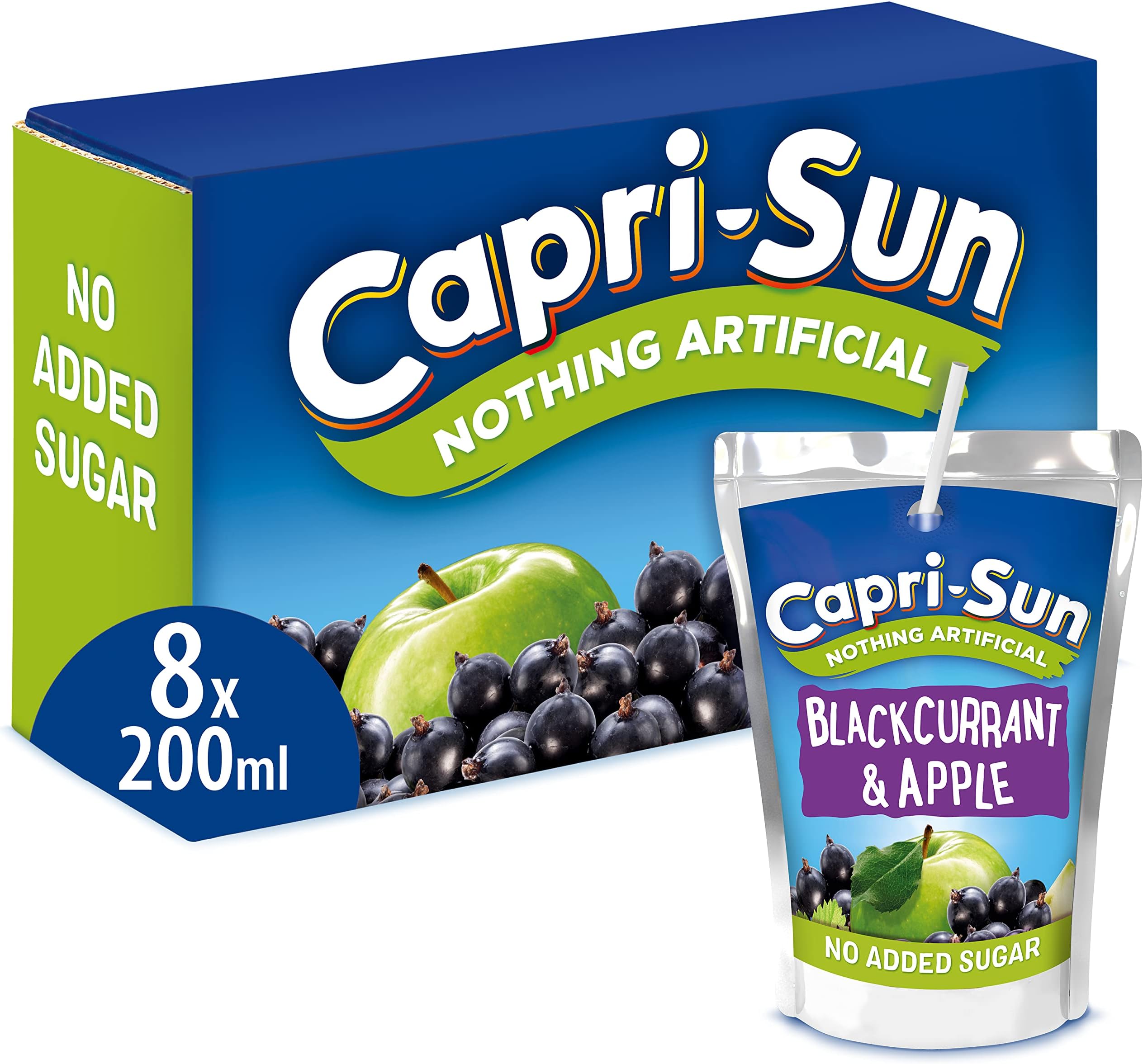 Capri-Sun Nothing Artificial No Added Sugar Blackcurrant and Apple 8 x 200 ml