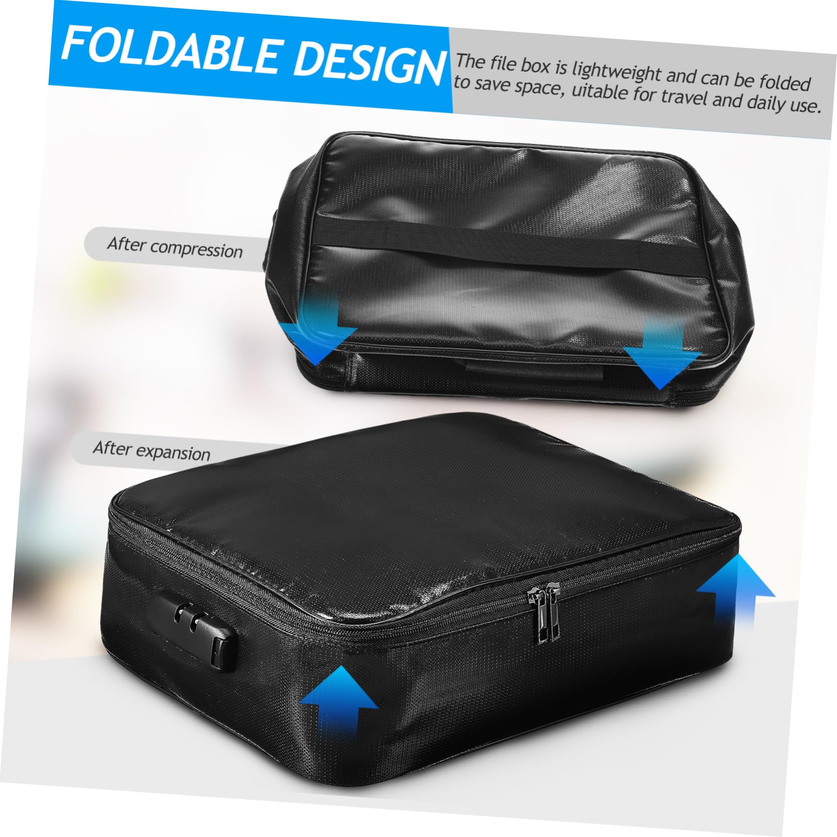 Holibanna Organizador De Documentos Ignífugo Funda De Pasaporte y Certificados Caja De Almacenamiento Resistente Al Agua Accesorios De Viaje Para Seguridad De Documentos