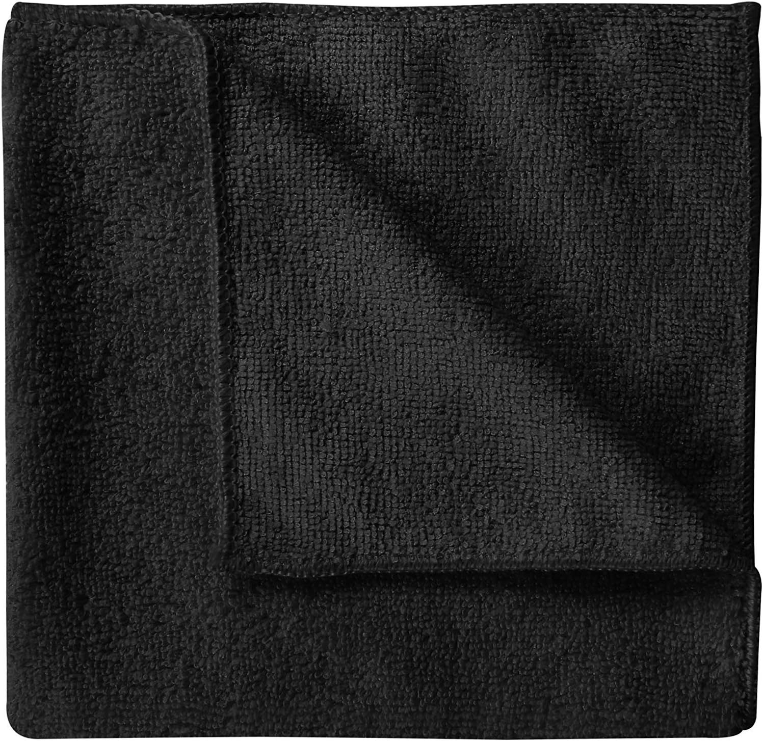 Grade Microfiber All-Purpose Superior Microfiber Towels!Large 16"x16" 330GSM Heavyweight - Ideal for TV Screens, Laptops, Windows, Mirrors, Kitchen, Glasses and More! (Black, 12 Pack)