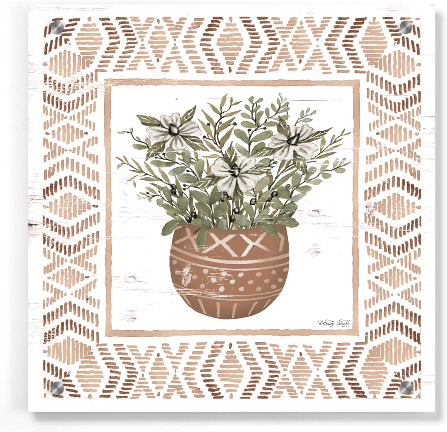 Terracotta Pot II' by Cindy Jacobs, Acrylic Glass Wall Art