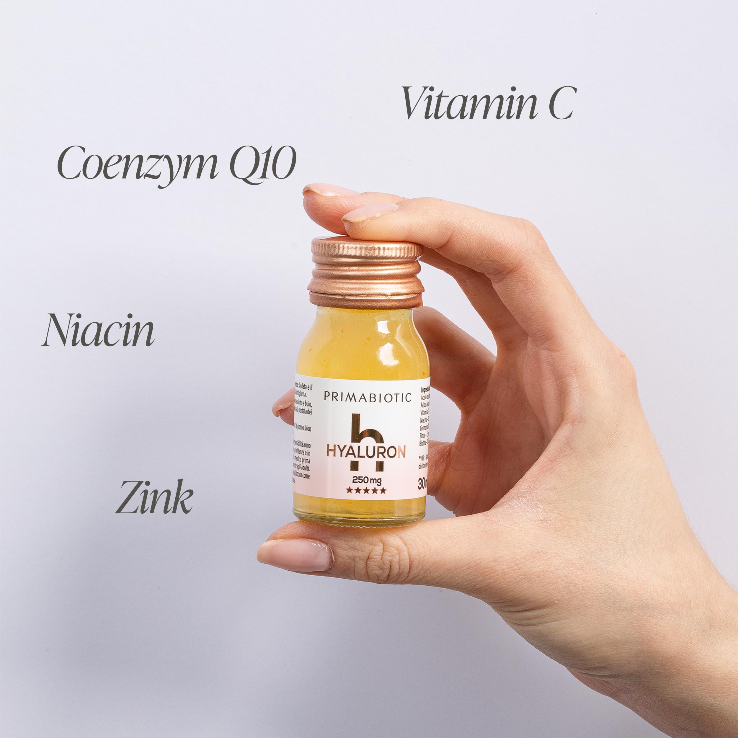 Hyaluronsäure Trinkampullen – Primabiotic Hyaluron 250 mg | 30 Shots à 30 ml (900 ml) | Veganer Flüssiger Beauty Drink mit Mangogeschmack | Für Tiefenhydration & Elastisches, Glattes Hautbild