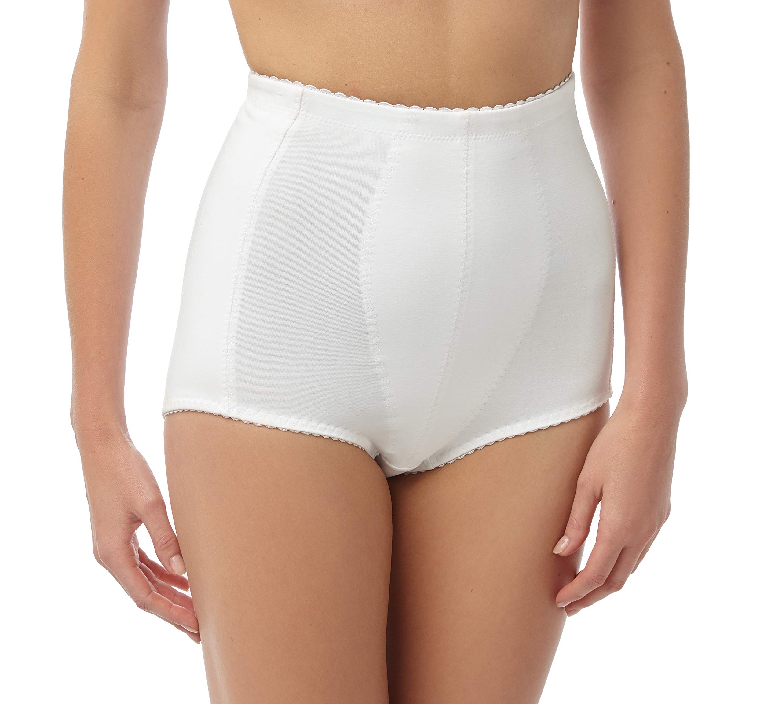 Marlon Women's White Erin Tummy Shaper And Lift Control Brief Shapewear, XXX-Large