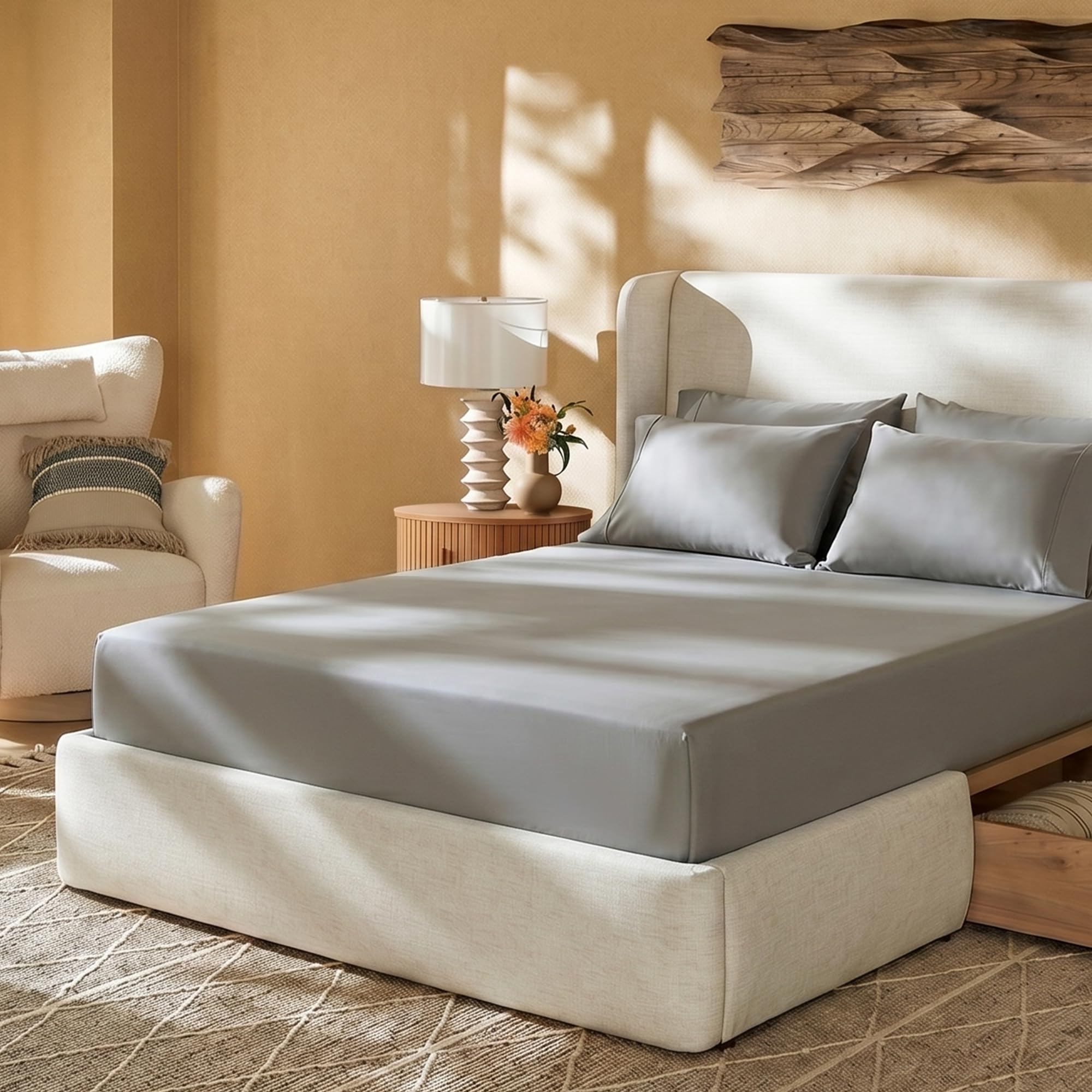 Protège matelas 90x200 cm TXO en soie de glace avec élastique 360
