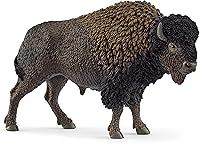 Schleich Wild Life 5" North American Bison Figure - Realistic Buffalo Toy with Shaggy Coat, Bull Horns for Kids 3+ Imaginative Play