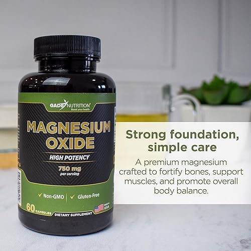 Miniatura 30 de Gade Nutrition Complejo triple de magnesio con glicinato de magnesio, malato de magnesio y taurato de magnesio Suplemento de magnesio puro