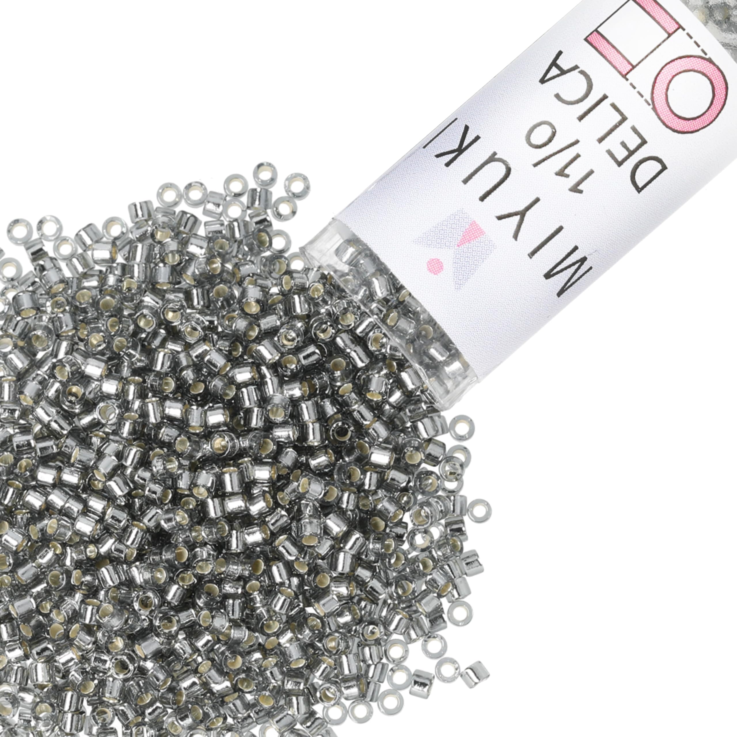 Delica Seed Beads 11/0 Silver Lined Grey DB048 7.2 Grams