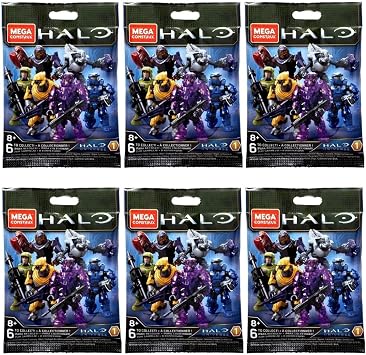 Mega Construx Halo Universe Series 1 Blind Bag Mini Figures Bundle Complete Set of 6