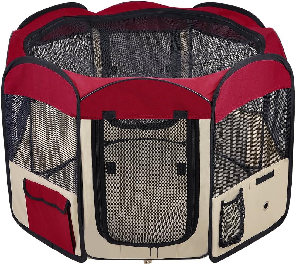 56" Large 2-Door Waterproof 600D Oxford Cloth Pet Playpen Dog Puppy Tent Exercise Kennel
