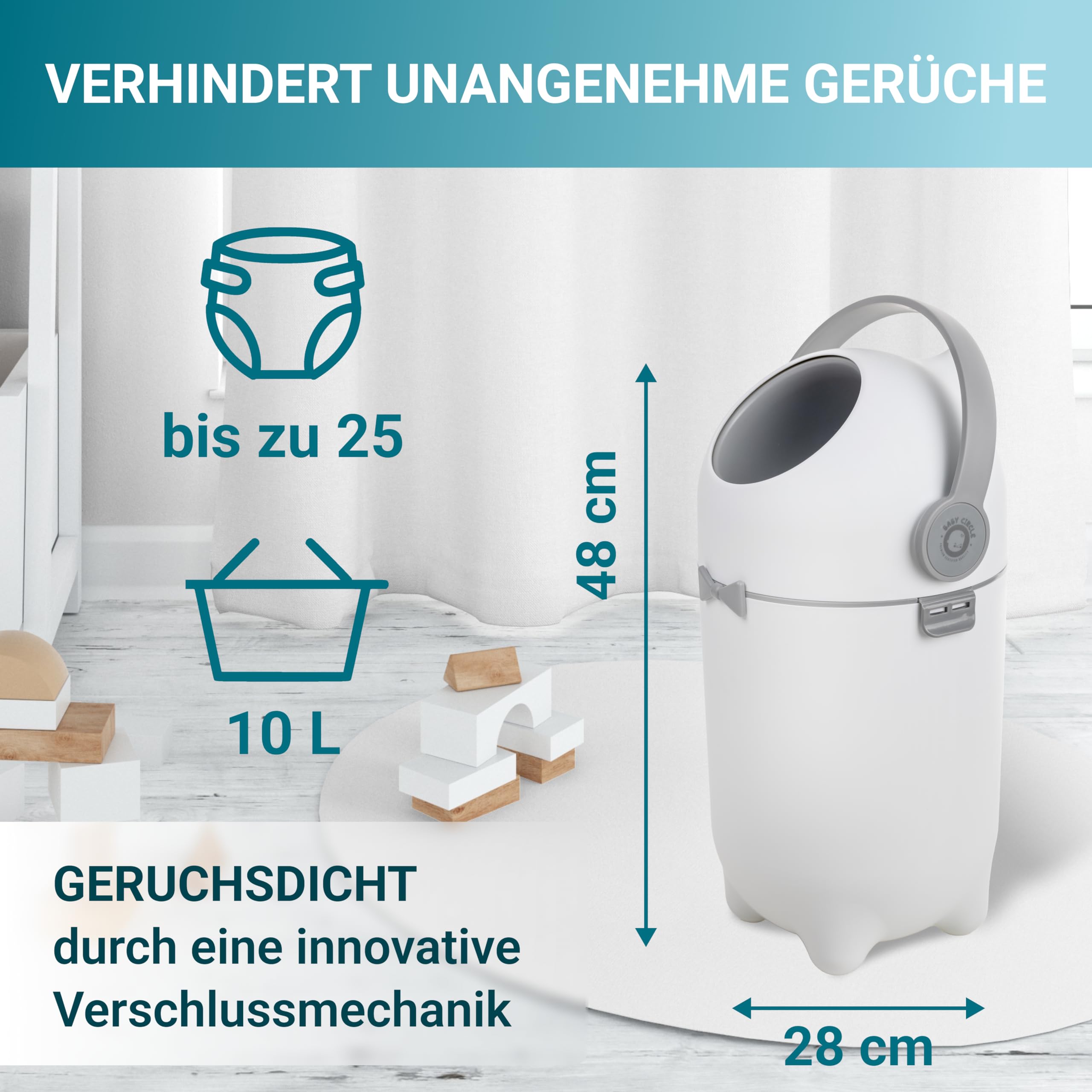 Poubelle à couches, système anti-odeur, utilisable avec des sacs normaux, sans odeur et économique, cadeau pour les nouveaux parents, baby shower et nouveau-nés