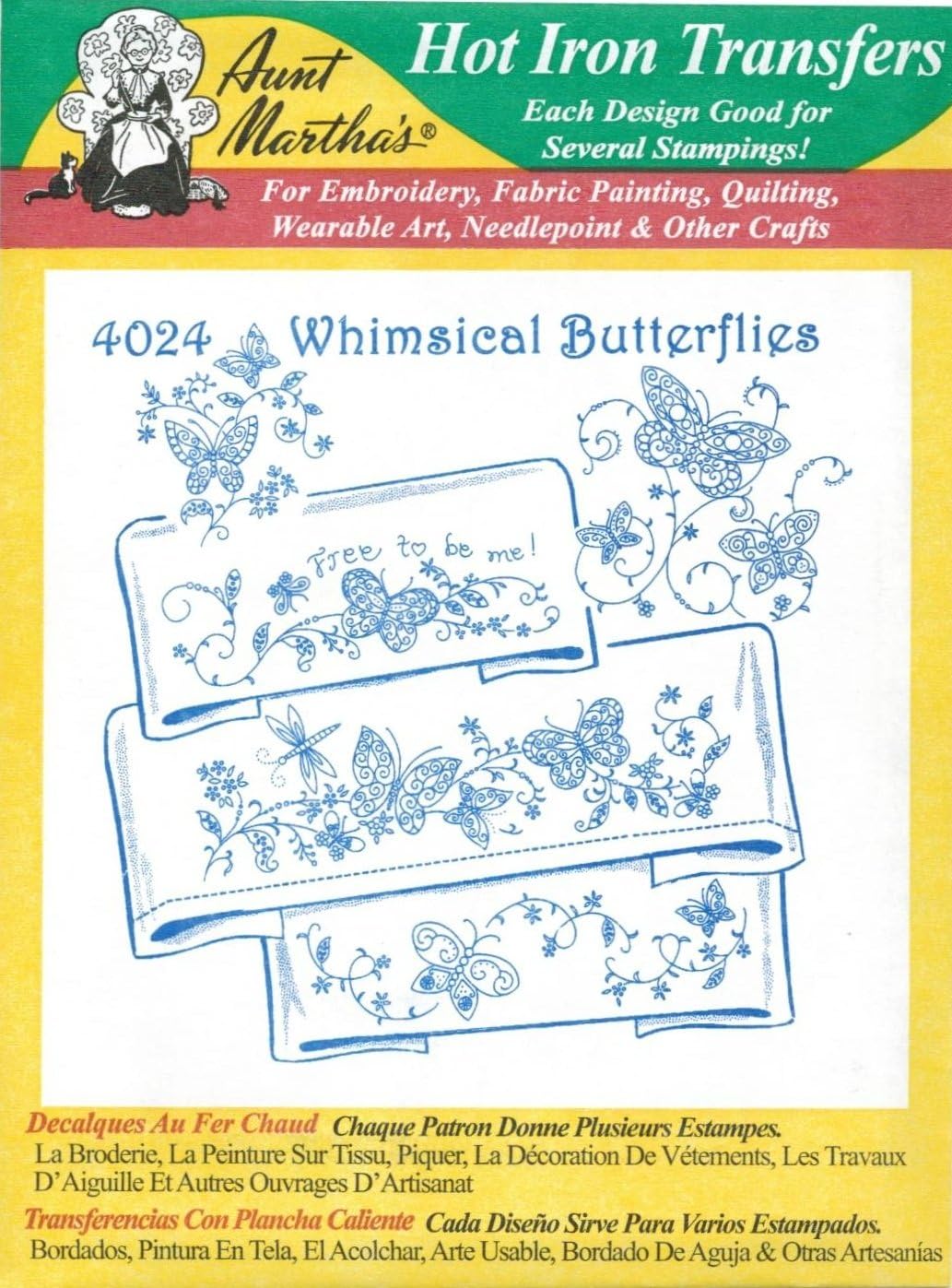 Aunt Martha's Hot Iron Embroidery Transfers - Decorative Linens Pattern Set