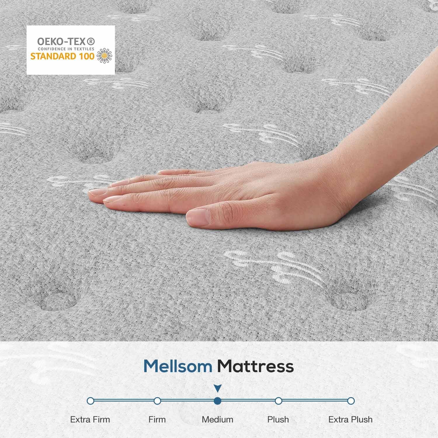 Double Mattress 4FT6, Gel Memory Foam 7 Zone Pocket Sprung Hybrid Double Size Mattress, 10 Inch Orthopedic Medium Firm Mattress for Pressure Relief Motion Isolation, 135x190x25cm