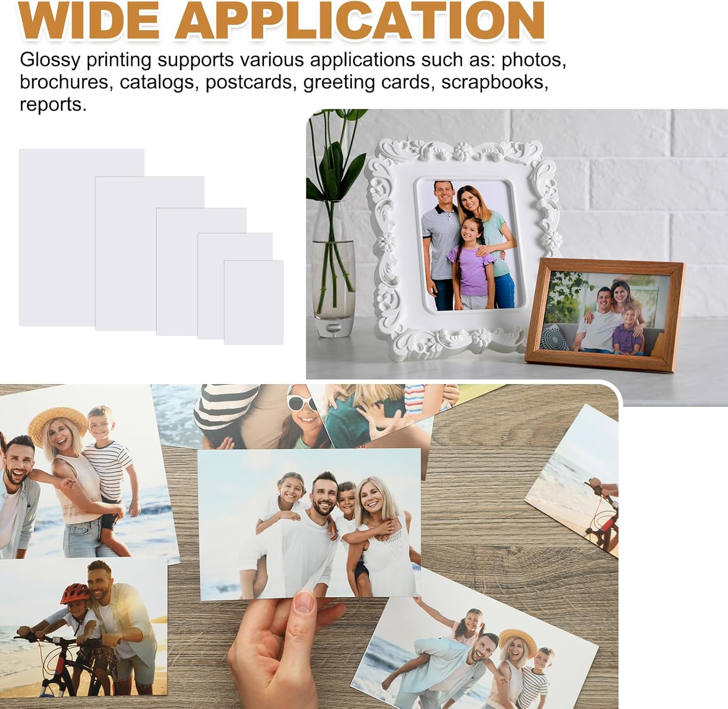 MECCANIXITY 100 Sheets Glossy Photo Paper, 6x8 Inches Picture Paper 240gsm Glossy Card Stock for Inkjet Printing Printer,Making Pictures Greeting Card Printing