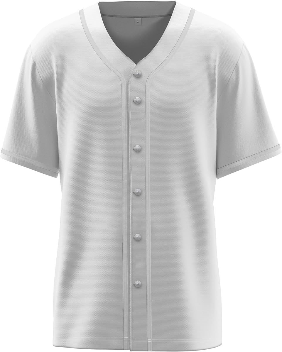 Jerseys de béisbol Camisas con botones en blanco Llanura Casual Manga corta Hipster Hip Hop Deportes Adultos Uniformes