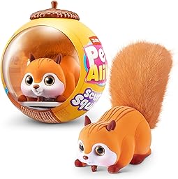 Pets Alive Scurry'n Squirrel (Orange) de ZURU – Jouet Animal Robotique Interactif, Écureuil Mobile avec Mouvements et Sons Réalistes, 2 Ans+