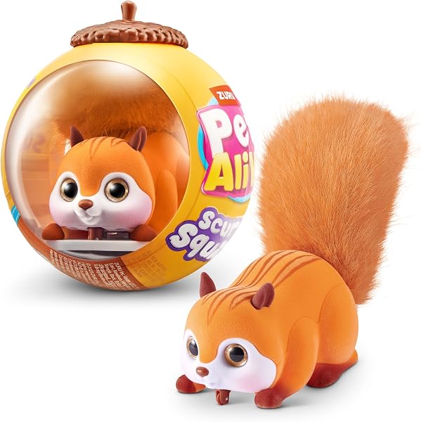Pets Alive Scurry'n Squirrel (Orange) de ZURU – Jouet Animal Robotique Interactif, Écureuil Mobile avec Mouvements et Sons Réalistes, 2 Ans+ - 1