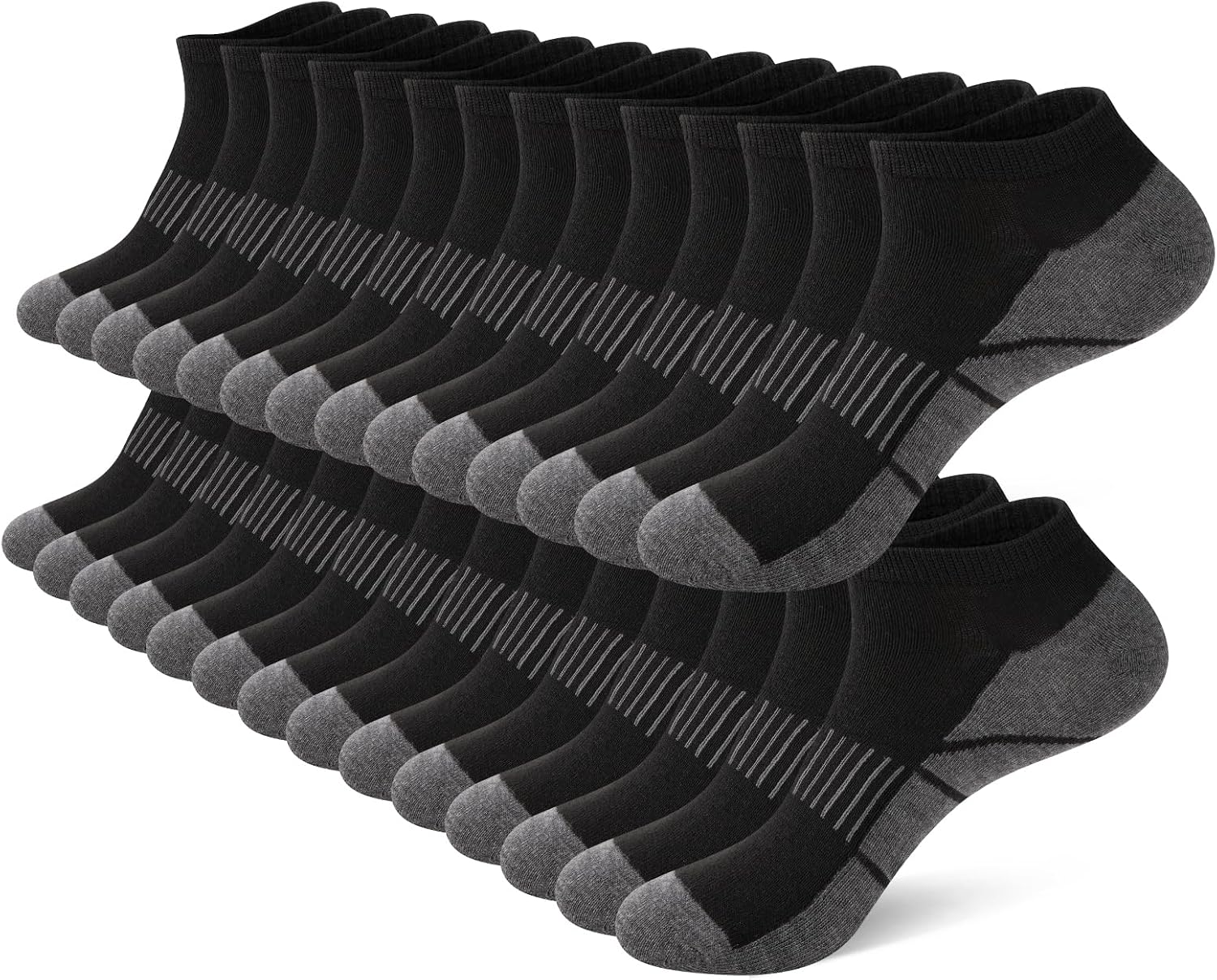 COOVAN Mens 14 Pack Ankle Socks， Low Cut Thin Comfort Breathable Casual Socks 14 Pairs (Shoe Size 6-11)