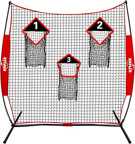 Miniatura 7 de Kapler Red de entrenamiento de fútbol, red de tiro de fútbol de 6 x 6 pies con zona de 3 objetivos, red de paso, entrenamiento de precisión de