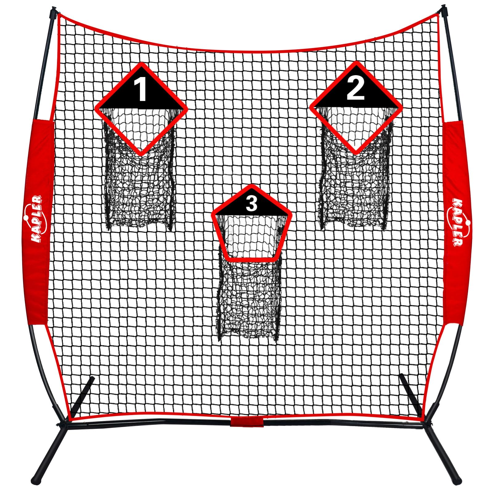 Kapler Football Trainer Throwing Net - 6 x 6 ft Nets with 3 Target Pockets - Protable Quarterback Accuracy Improving for Youth and Adults Backyard Drills - Includes Carry Bag