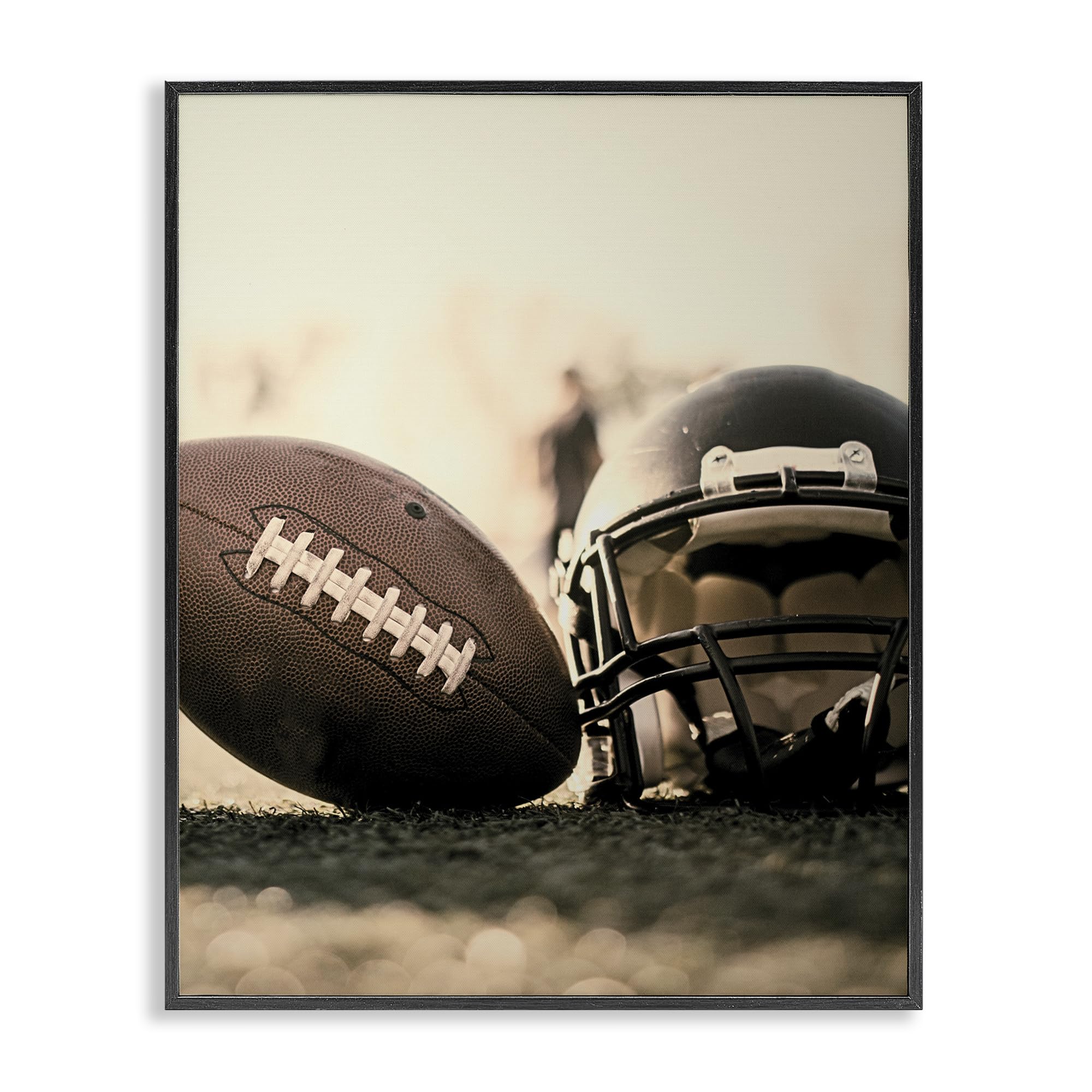 Stupell Industries Midnight Black (Textured) 'Football Stand Alone', Framed Giclee Art, Black, 24 X 30 Inches, Easy To Hang And Sturdy, Made In Usa, By Jesse Keith