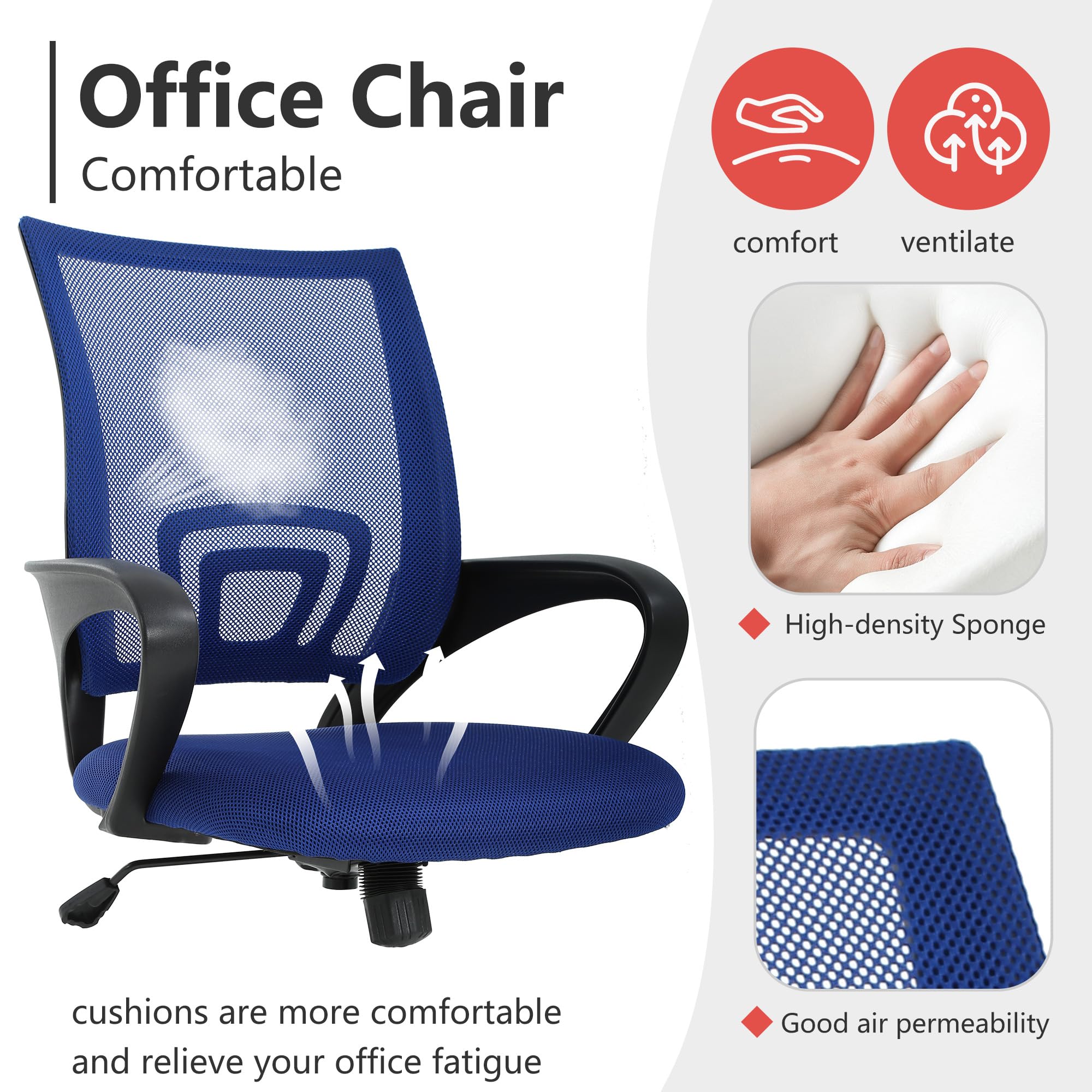 Chaise Bureau Ergonomique BestOffice - Dossier Maille Respirante - Réglable Et Pivotante Noir