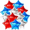 KatchOn, Huge, Red White and Blue Star Balloons - 18 Inch, Pack of 12 | Foil Star Balloons for Labor Day Decorations | USA Patriotic Balloon for patriotic party Decorations