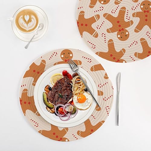 Miniatura 4 de 3 Pcs Trivet Hot Pad Christmas Bread Man for Hot Pots and Pans 15in Cotton Thread Weave Hot Bowl Holder for Crock Pot Spoon Rest for Cooking and