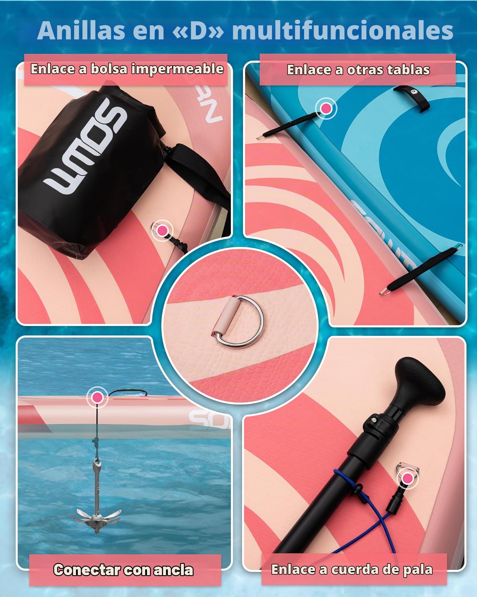 Tabla de Paddle Surf Hinchable 320cm con Accesorios Incluidos de Primera Calidad, Remo Ajustable, Bomba de Mano, Mochila de Transporte. 320 x 84 x 15 cm, Soporta hasta 158Kg