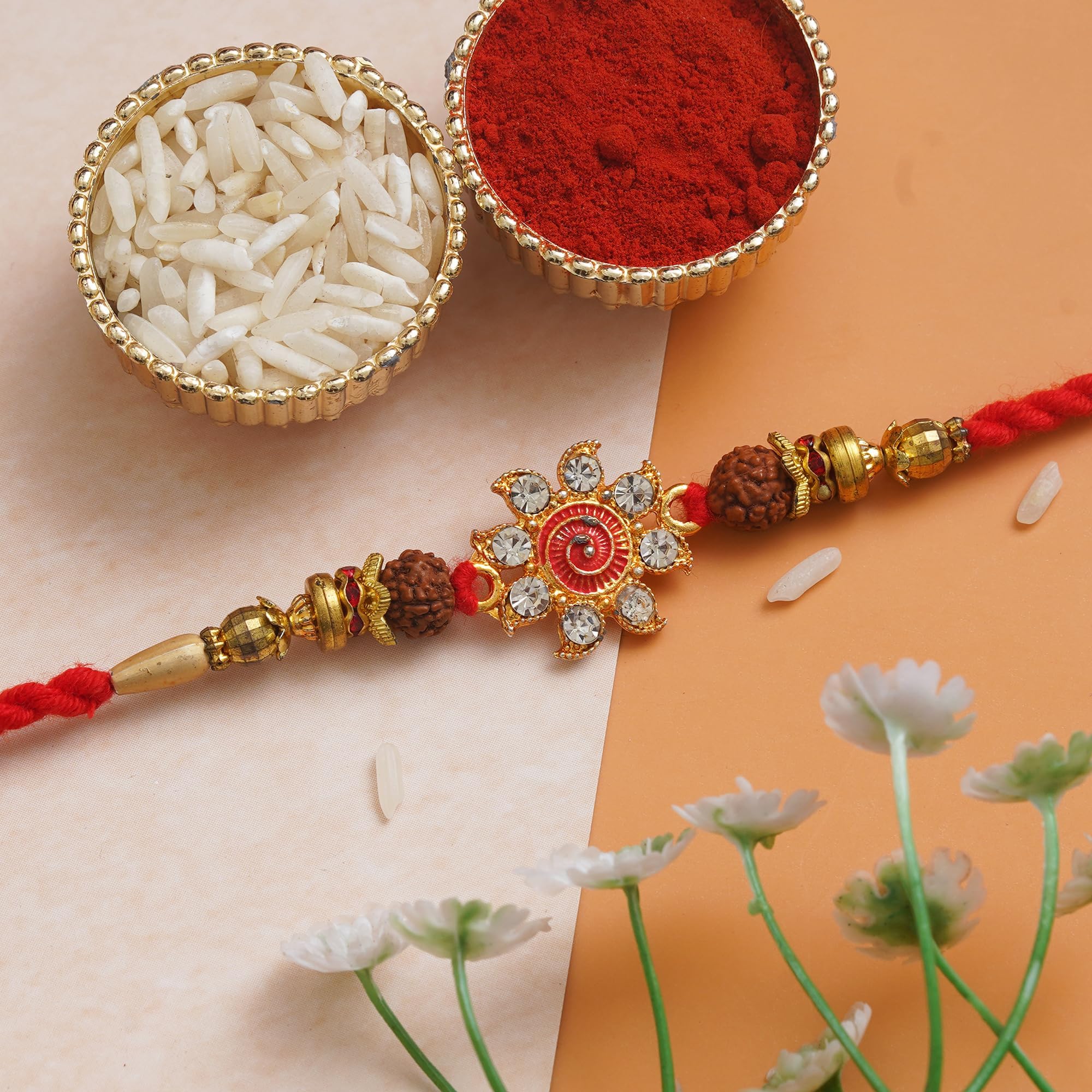 Webelkart Premium Lumba Set Of 3 Rakhi For Bhaiya and bhabhi/Sister And Kids With Happy Rakshabandan Freeze Magnets For Home 2