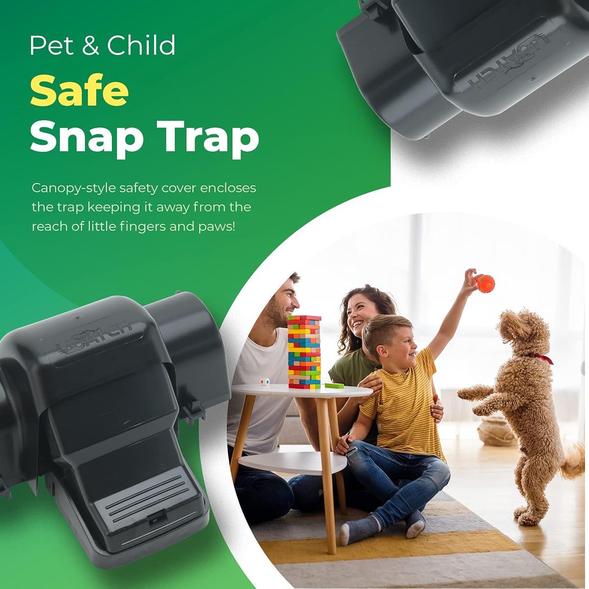 Rat Traps Indoor Outdoor - 2 Pack Dual-Entry Large Rat Trap Outdoor and Indoor for Home, Garden and Restaurant with 99.9% Trap Rate | Easy to Use Rodent Traps with Safe Hands Free Design Pack of 2 — view 2