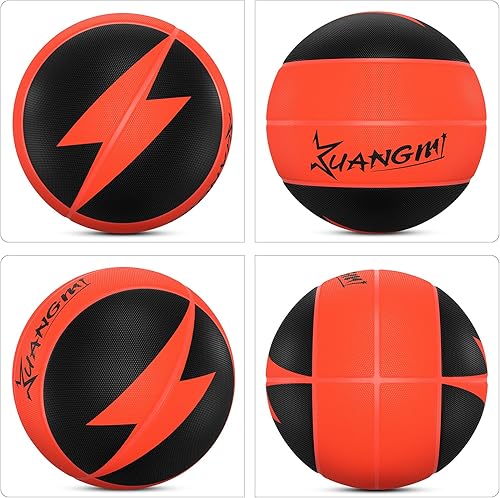Miniatura 7 de Kuangmi Lightning - Balones de baloncesto de goma, tamaño oficial 7 (29.5 pulgadas), hechos para interiores y exteriores