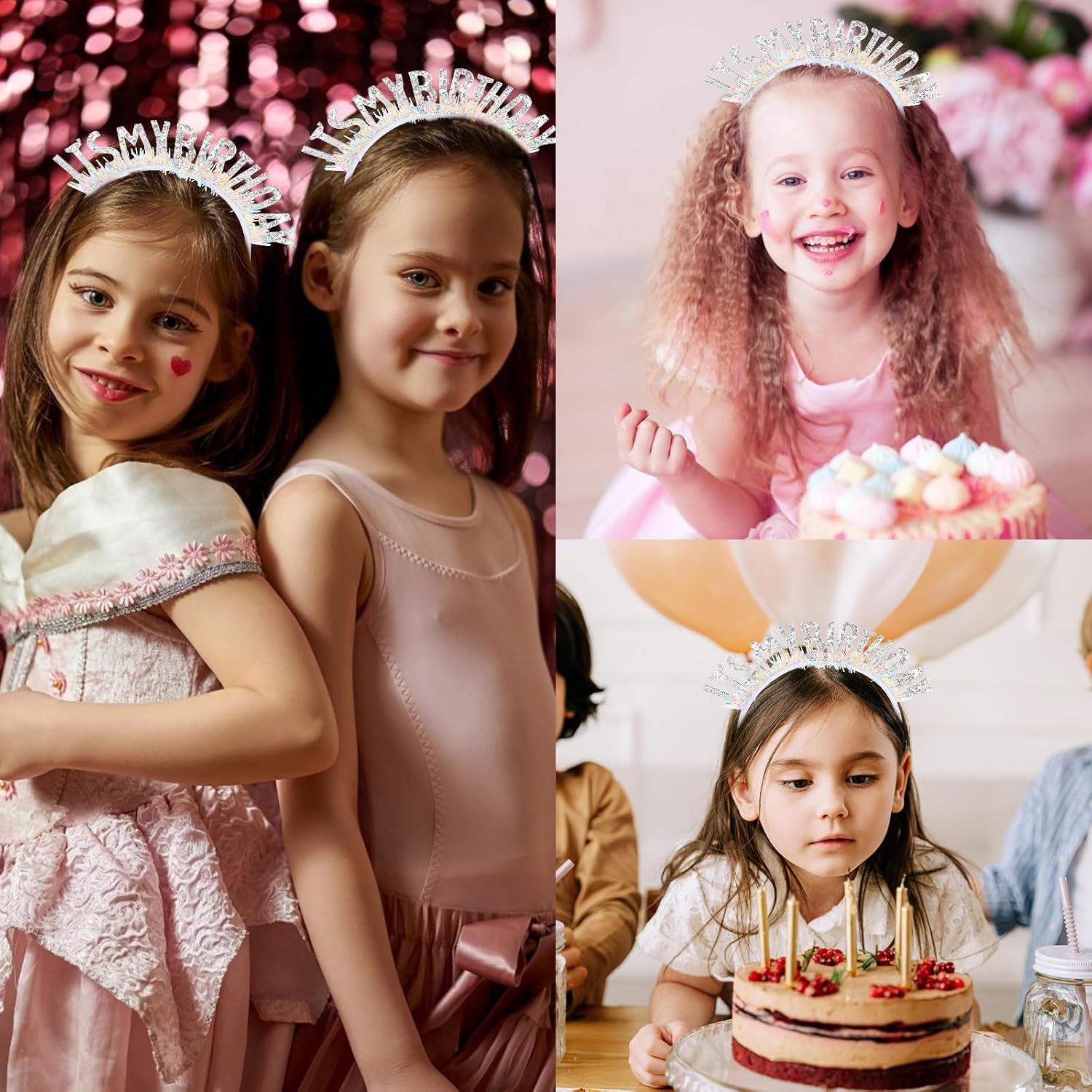 CIEHER Birthday Crown Tiara - It's My Birthday, Silver - Image 3