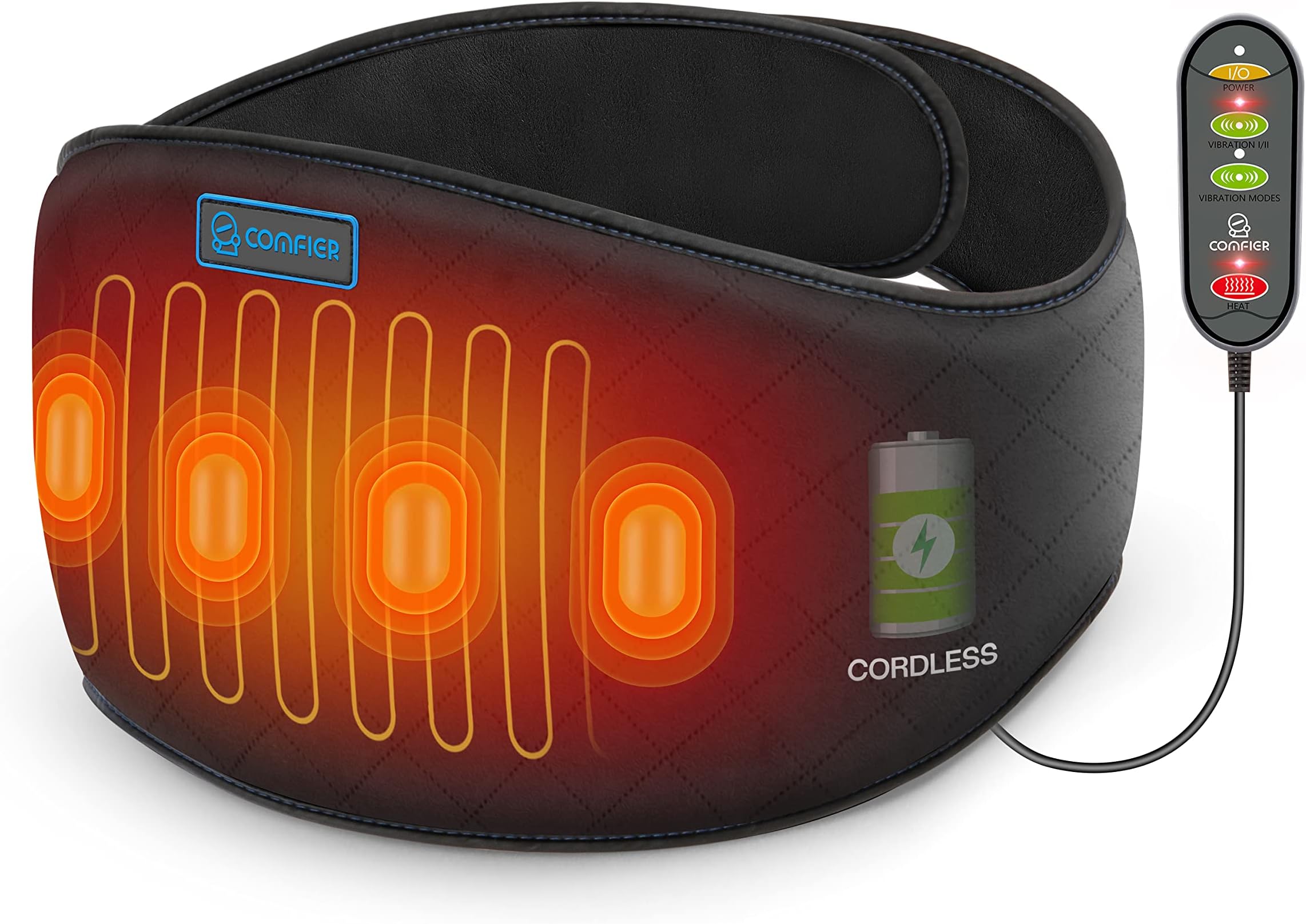 COMFIER Cordless Heating Pad for Back Pain Relief,Lower Back Massaager with Heat, Heat Pads for Back,Cramps,Lumbar,Abdominal,Leg, Arthritic Pain,Valentines Gifts for Her Him