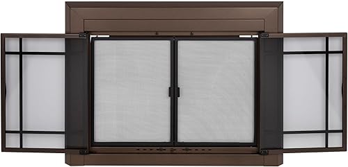 Miniatura 9 de Pleasant Hearth Easton - Pantalla de chimenea de metal metálico mediano